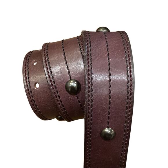 Linea Pelle Leather Studded Belt Size Small - Picture 2 of 13